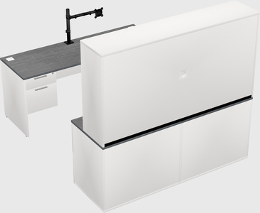 Parallel desk with credenza