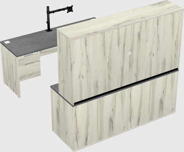 Parallel desk with credenza