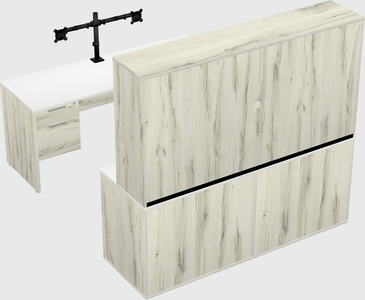 Parallel desk with credenza