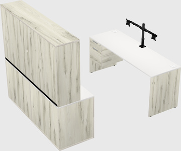 Parallel desk with credenza