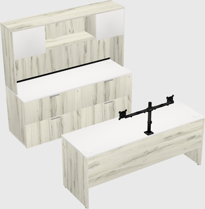 Parallel desk with credenza