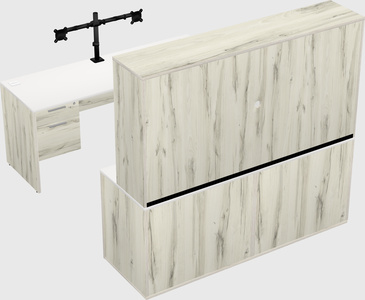 Parallel desk with credenza