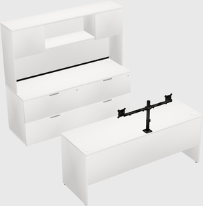 Parallel desk with credenza