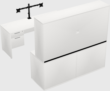 Parallel desk with credenza