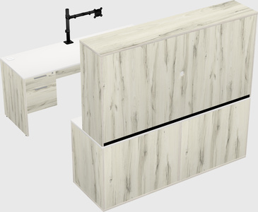 Parallel desk with credenza