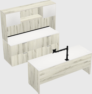 Parallel desk with credenza