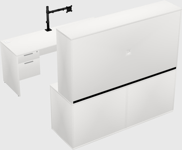 Parallel desk with credenza