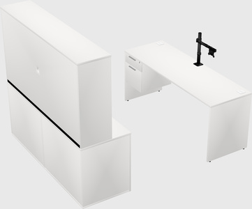 Parallel desk with credenza