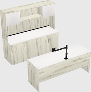 Parallel desk with credenza
