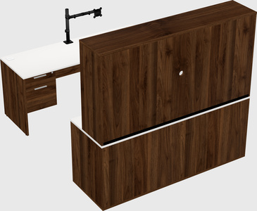 Parallel desk with credenza