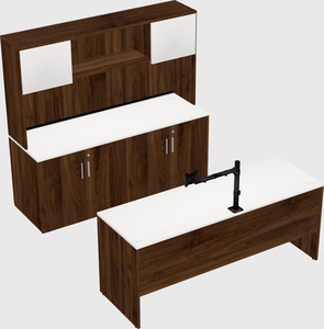 Parallel desk with credenza