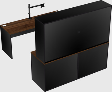 Parallel desk with credenza