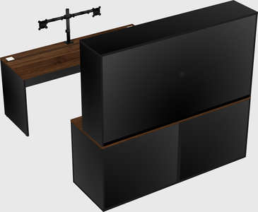 Parallel desk with credenza