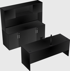 Parallel desk with credenza