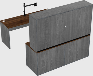 Parallel desk with credenza