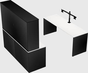 Parallel desk with credenza