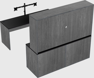 Parallel desk with credenza