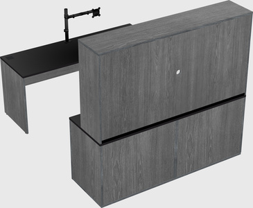 Parallel desk with credenza