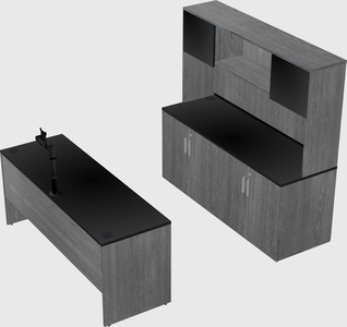 Parallel desk with credenza