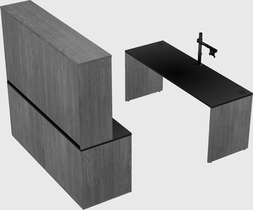Parallel desk with credenza