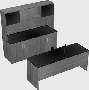 Parallel desk with credenza