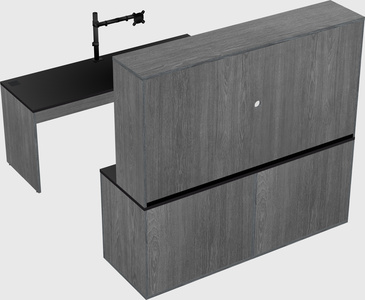 Parallel desk with credenza