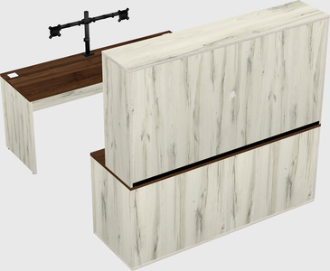 Parallel desk with credenza