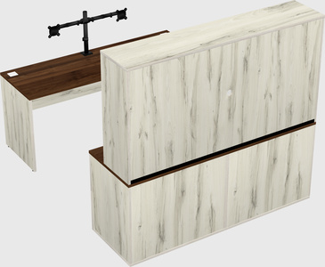 Parallel desk with credenza
