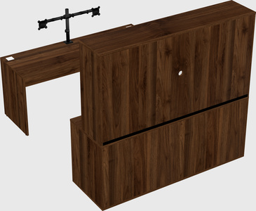 Parallel desk with credenza