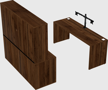 Parallel desk with credenza