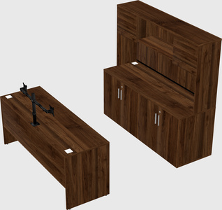 Parallel desk with credenza