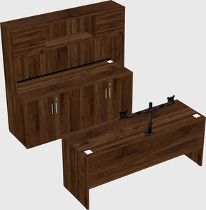 Parallel desk with credenza