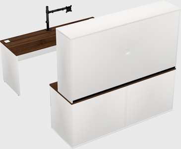 Parallel desk with credenza