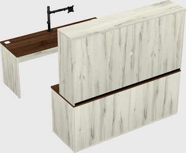 Parallel desk with credenza
