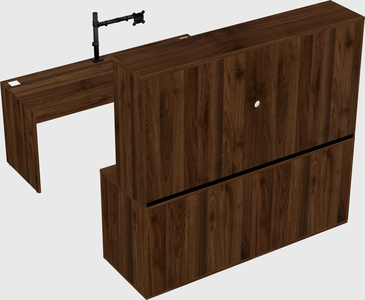Parallel desk with credenza