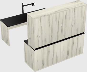 Parallel desk with credenza