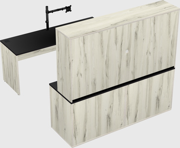 Parallel desk with credenza