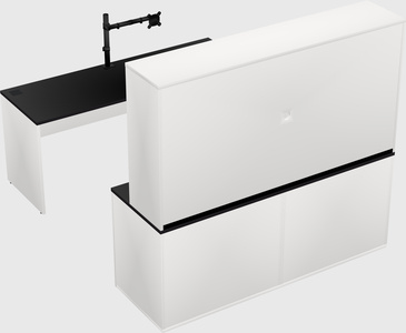Parallel desk with credenza
