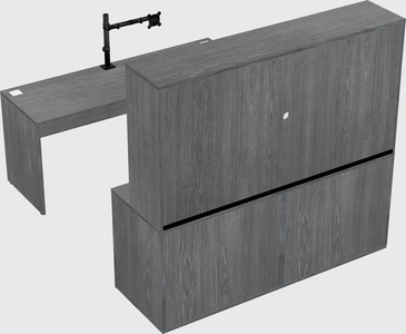 Parallel desk with credenza