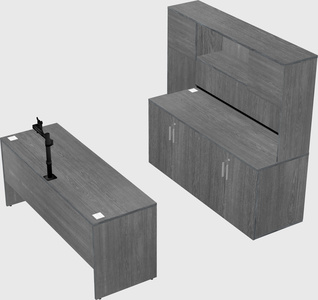 Parallel desk with credenza