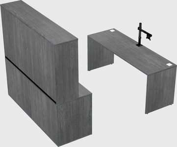 Parallel desk with credenza