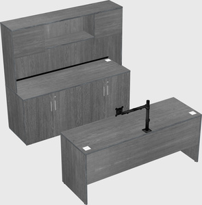 Parallel desk with credenza