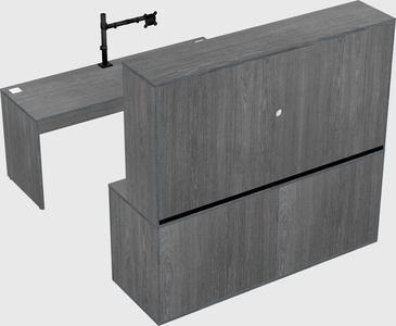 Parallel desk with credenza