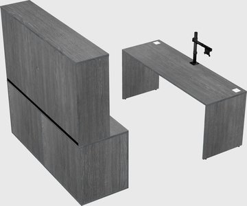 Parallel desk with credenza