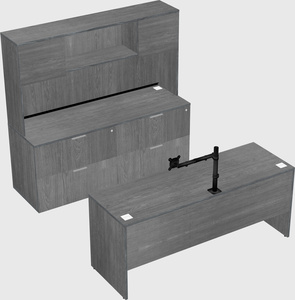 Parallel desk with credenza
