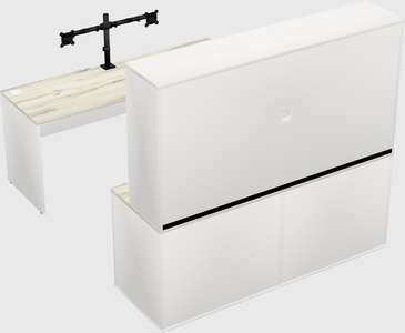 Parallel desk with credenza