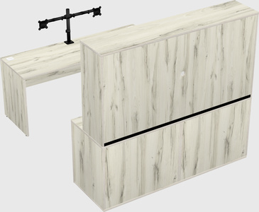Parallel desk with credenza