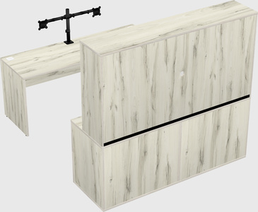 Parallel desk with credenza