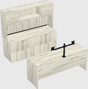 Parallel desk with credenza