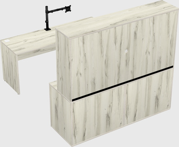 Parallel desk with credenza